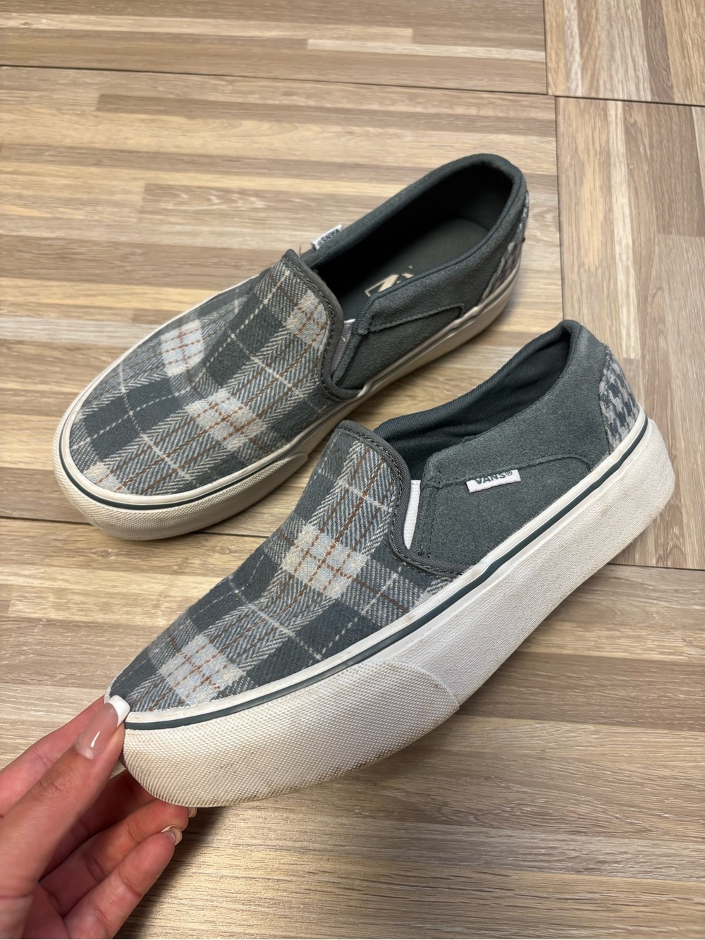 Vans Slip-On Plaid Canvas Platform